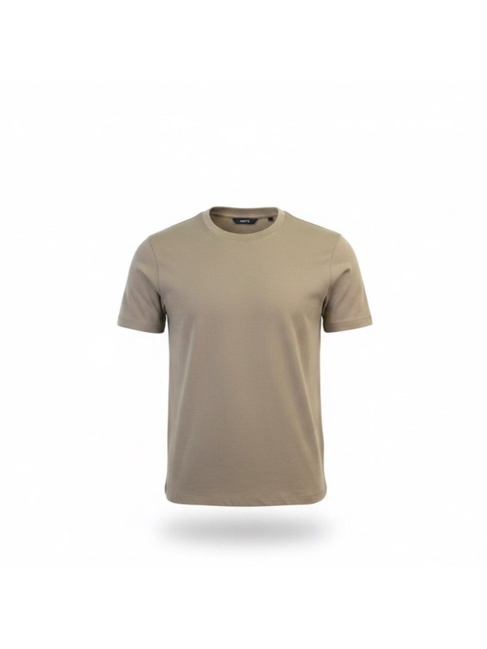 Cuts Womens Beige Cotton & Spandex Crew Neck Short Sleeve T-Shirt Size L